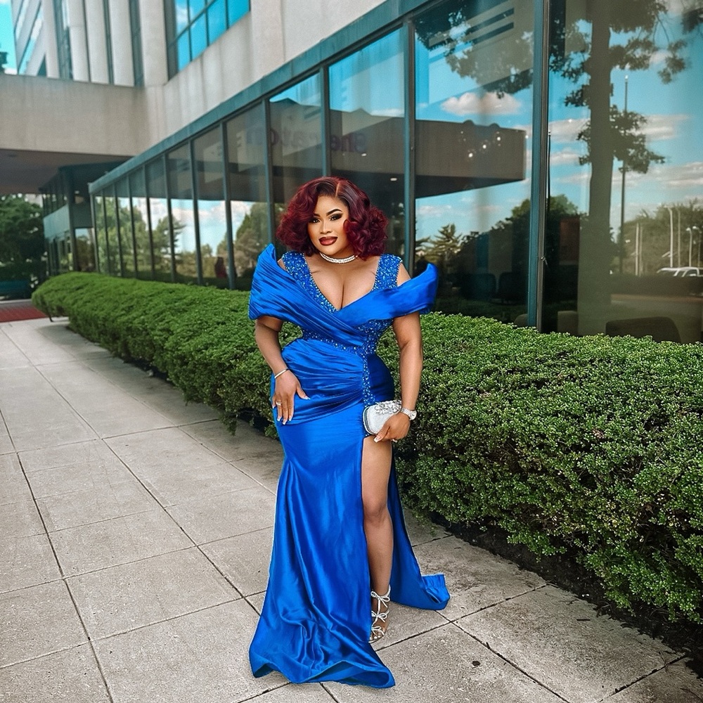Prom/ Homecoming Custom made Royal blue embellished dress